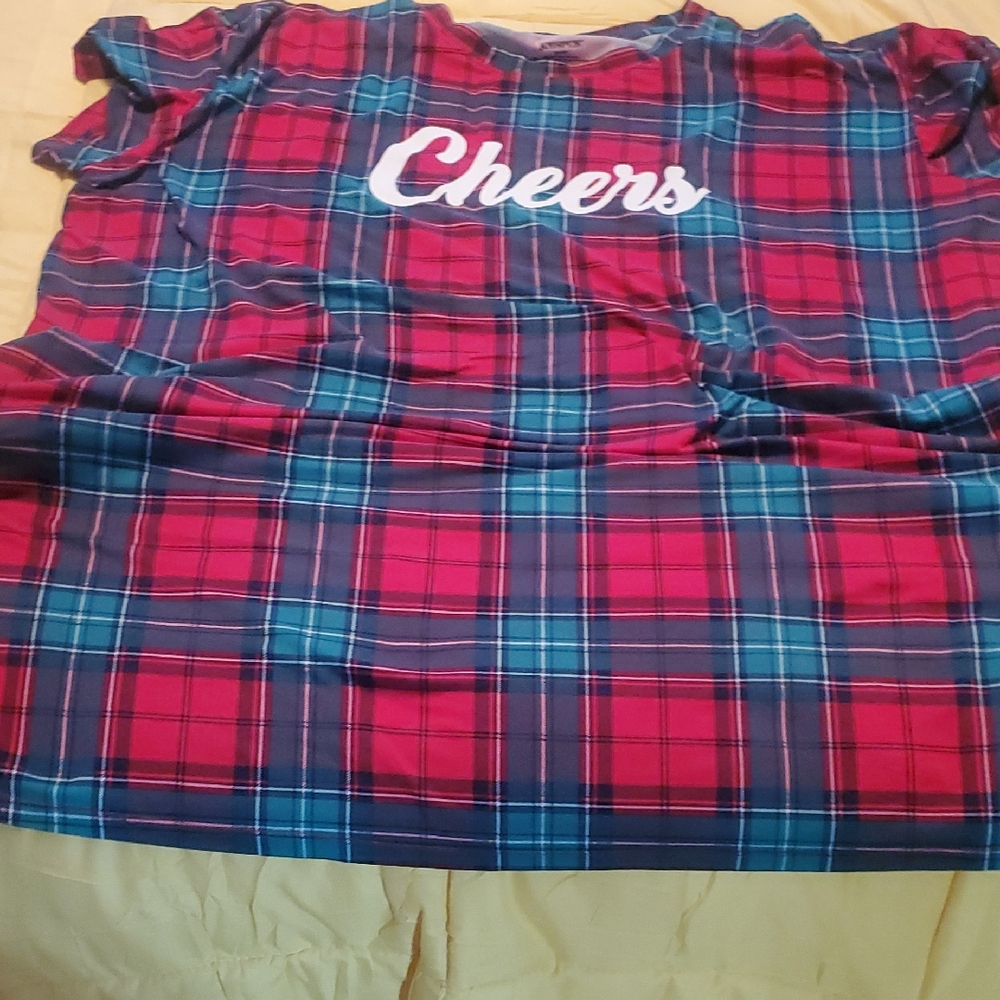 Plaid 'Cheers' Women's Pajama Top